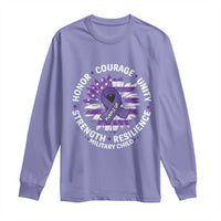 Military Child Month Long Sleeve Shirt Purple Up Military Child Honor Courage Unity Strength Resilience