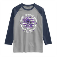 Military Child Month Raglan Shirt Purple Up Military Child Honor Courage Unity Strength Resilience