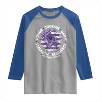 Military Child Month Raglan Shirt Purple Up Military Child Honor Courage Unity Strength Resilience