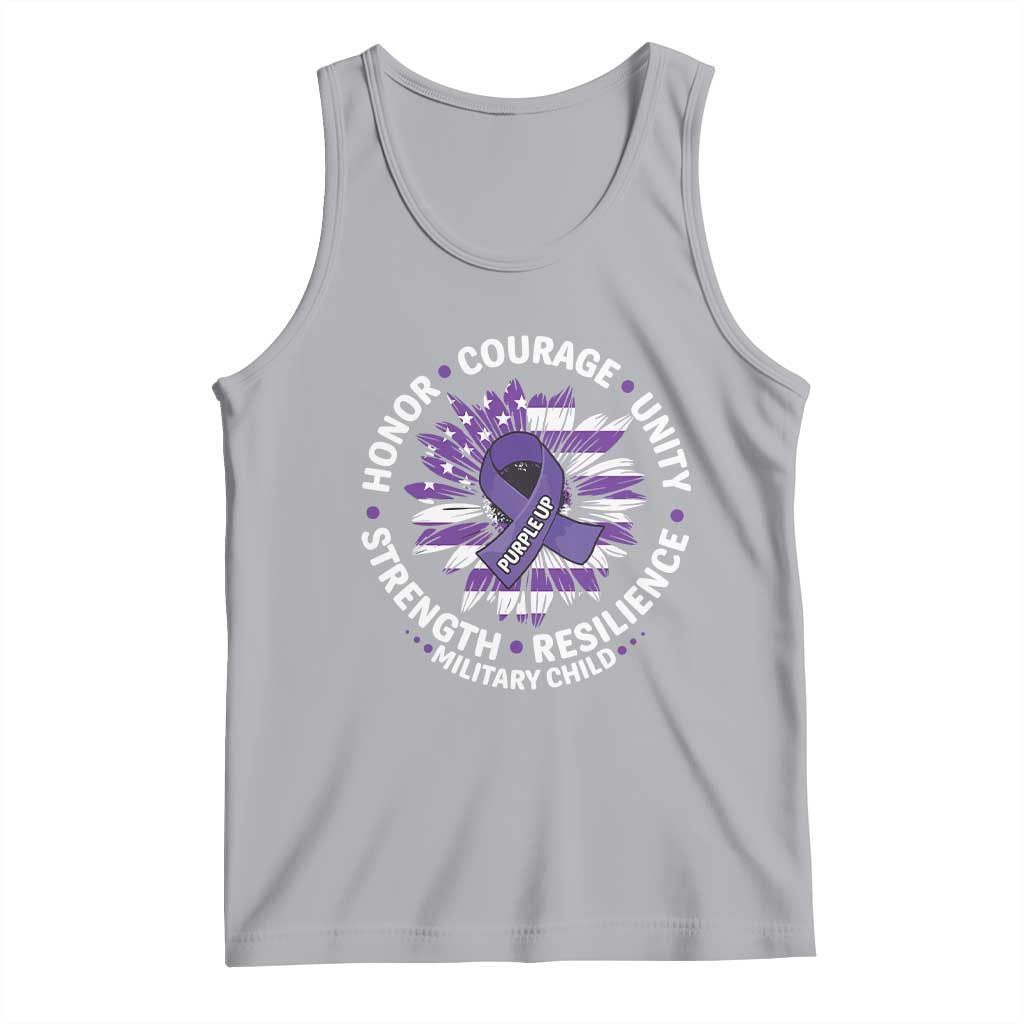 Military Child Month Tank Top Purple Up Military Child Honor Courage Unity Strength Resilience