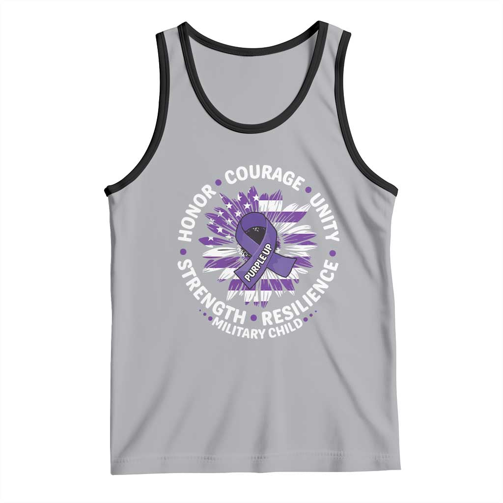 Military Child Month Tank Top Purple Up Military Child Honor Courage Unity Strength Resilience