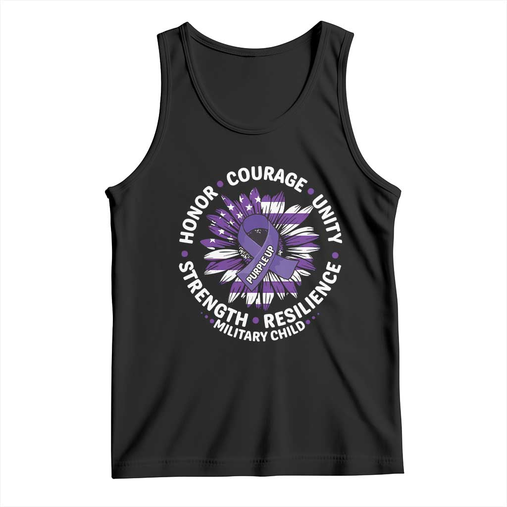 Military Child Month Tank Top Purple Up Military Child Honor Courage Unity Strength Resilience