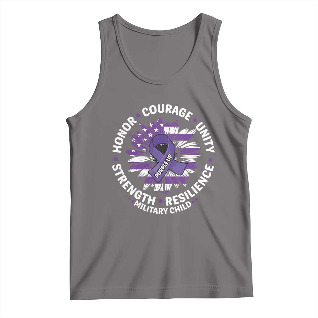 Military Child Month Tank Top Purple Up Military Child Honor Courage Unity Strength Resilience