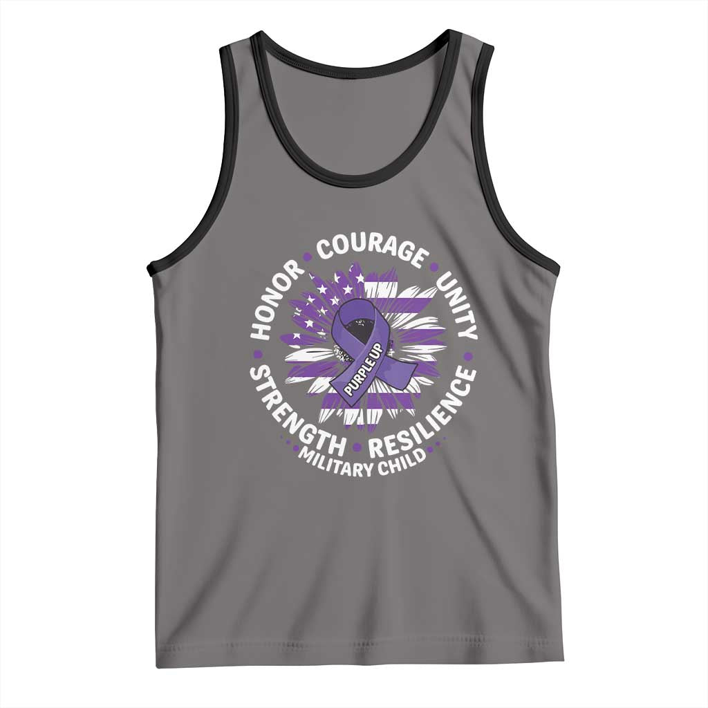 Military Child Month Tank Top Purple Up Military Child Honor Courage Unity Strength Resilience