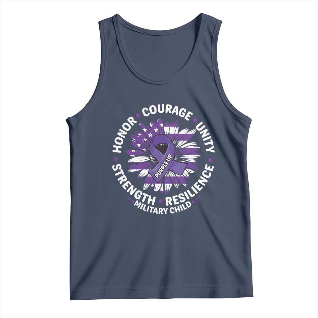 Military Child Month Tank Top Purple Up Military Child Honor Courage Unity Strength Resilience