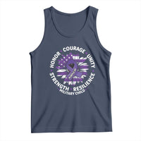Military Child Month Tank Top Purple Up Military Child Honor Courage Unity Strength Resilience