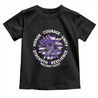 Military Child Month Toddler T Shirt Purple Up Military Child Honor Courage Unity Strength Resilience