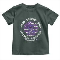 Military Child Month Toddler T Shirt Purple Up Military Child Honor Courage Unity Strength Resilience