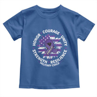 Military Child Month Toddler T Shirt Purple Up Military Child Honor Courage Unity Strength Resilience