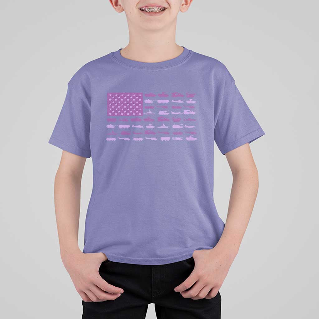 Military Child Month Military Transport American Flag T Shirt For Kid
