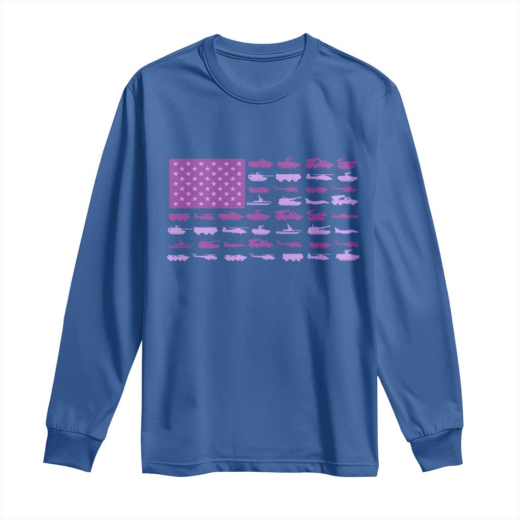 Military Child Month Military Transport American Flag Long Sleeve Shirt