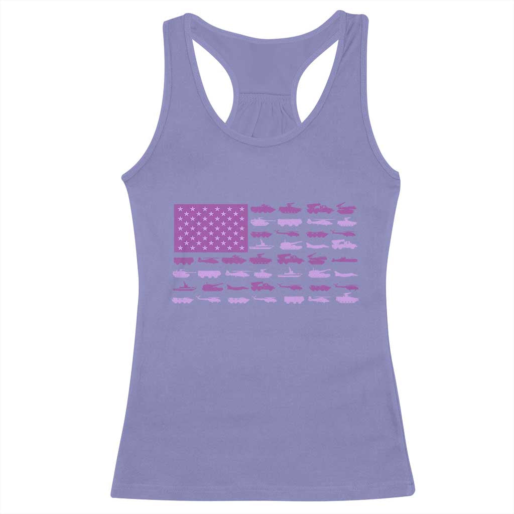 Military Child Month Military Transport American Flag Racerback Tank Top