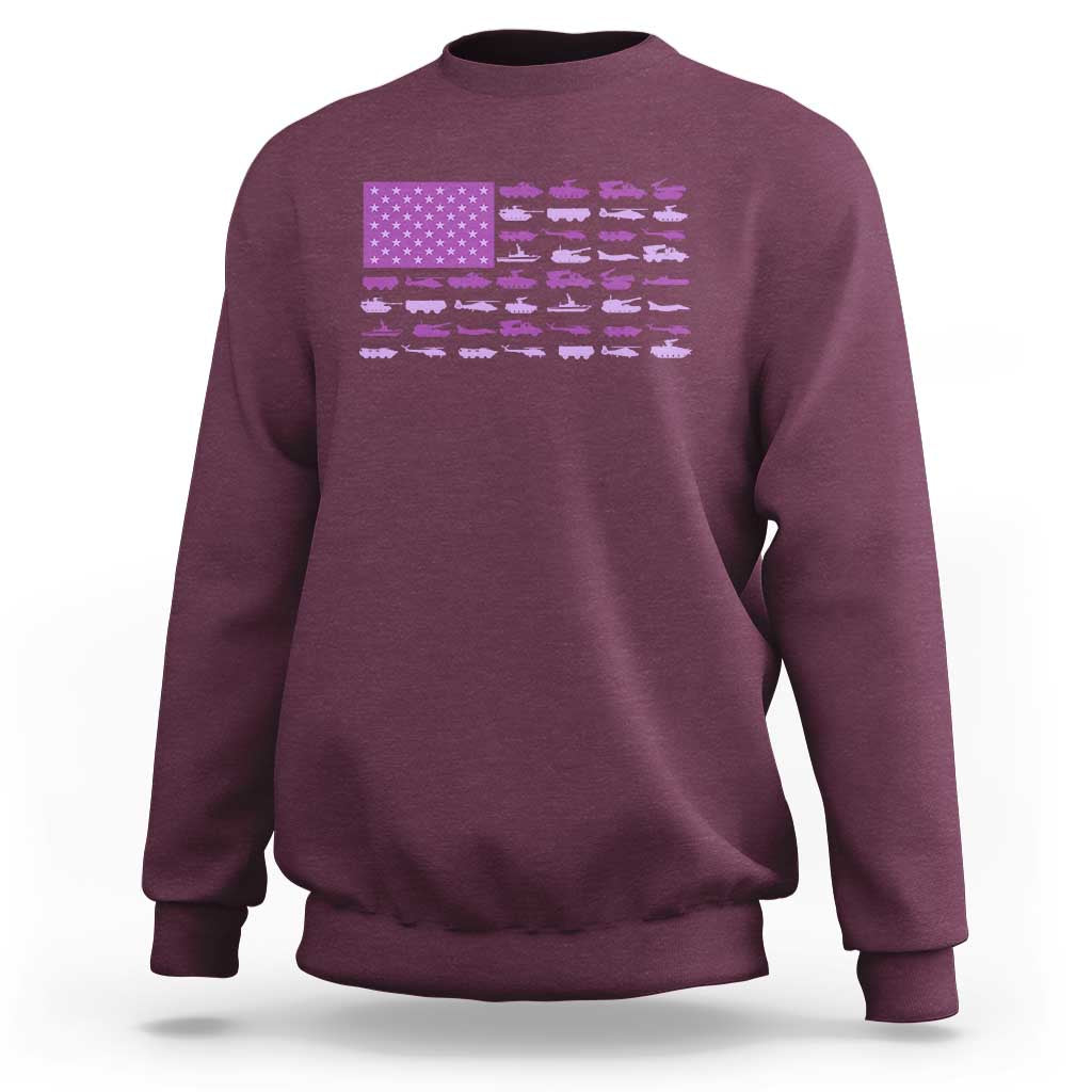Military Child Month Military Transport American Flag Sweatshirt
