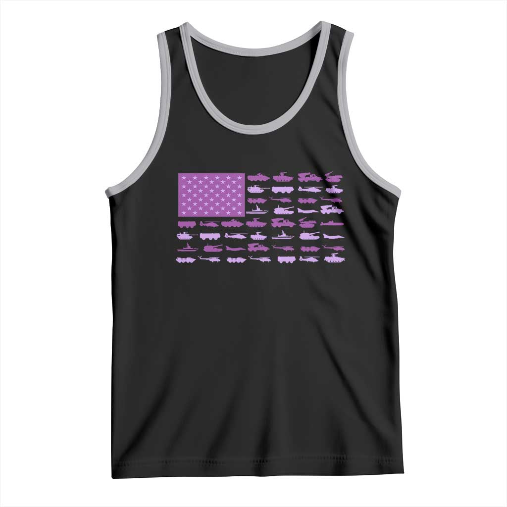 Military Child Month Military Transport American Flag Tank Top