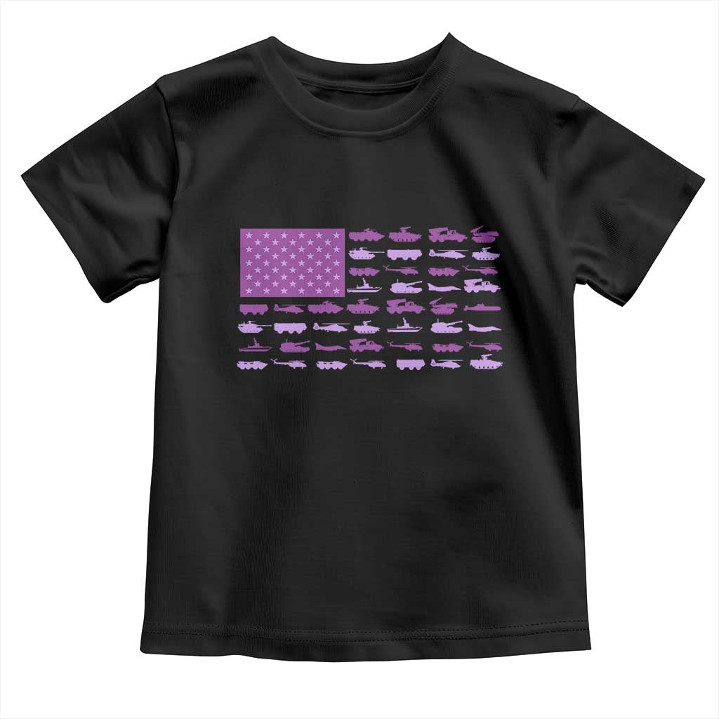 Military Child Month Military Transport American Flag Toddler T Shirt