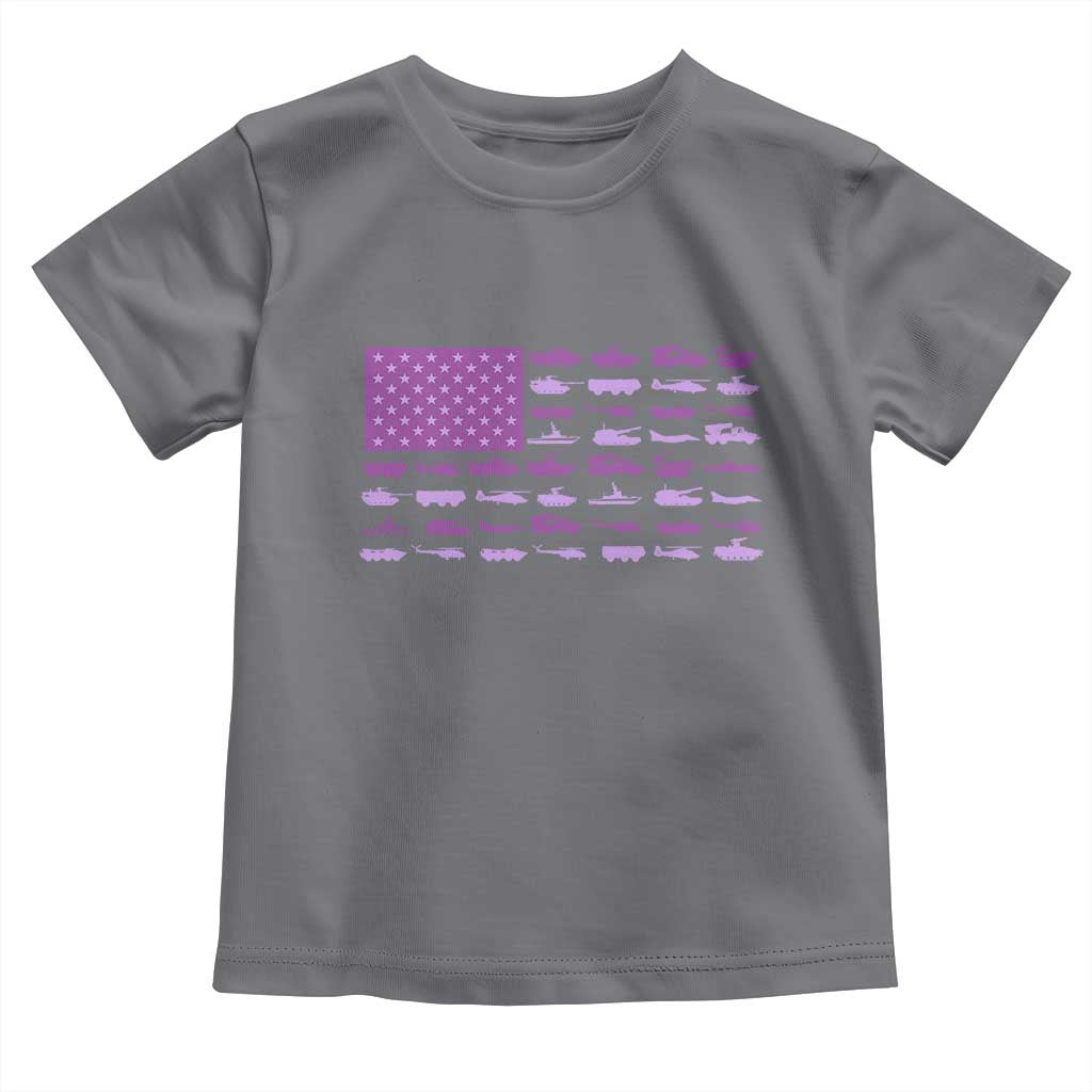 Military Child Month Military Transport American Flag Toddler T Shirt