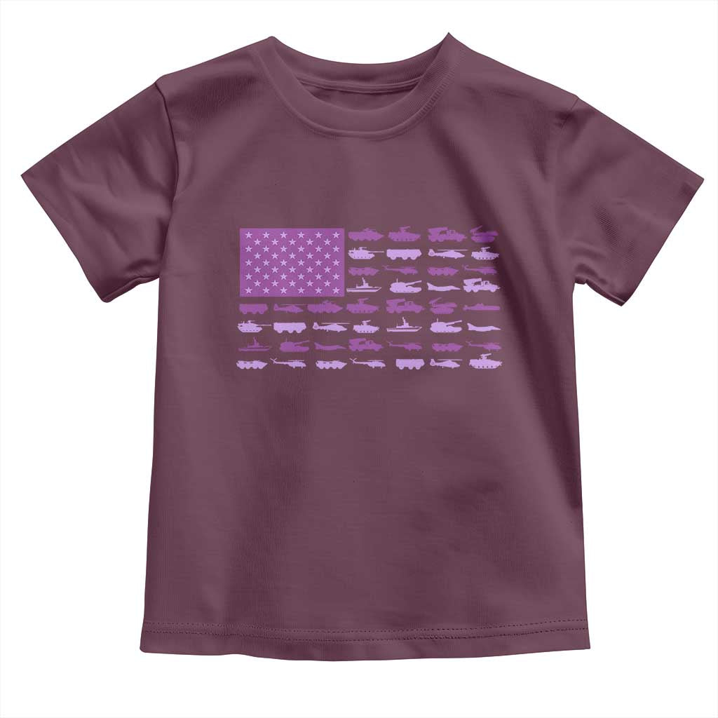 Military Child Month Military Transport American Flag Toddler T Shirt