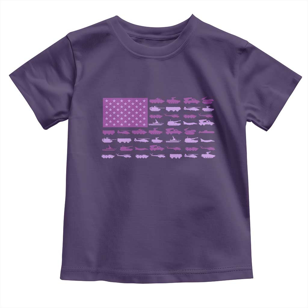 Military Child Month Military Transport American Flag Toddler T Shirt