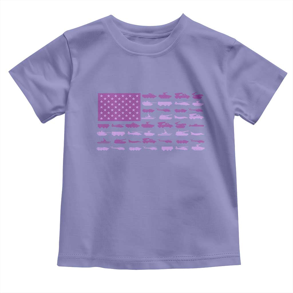 Military Child Month Military Transport American Flag Toddler T Shirt