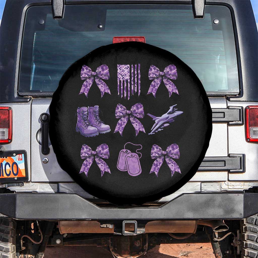 Military Kid Month Camo Coquette Bow Spare Tire Cover