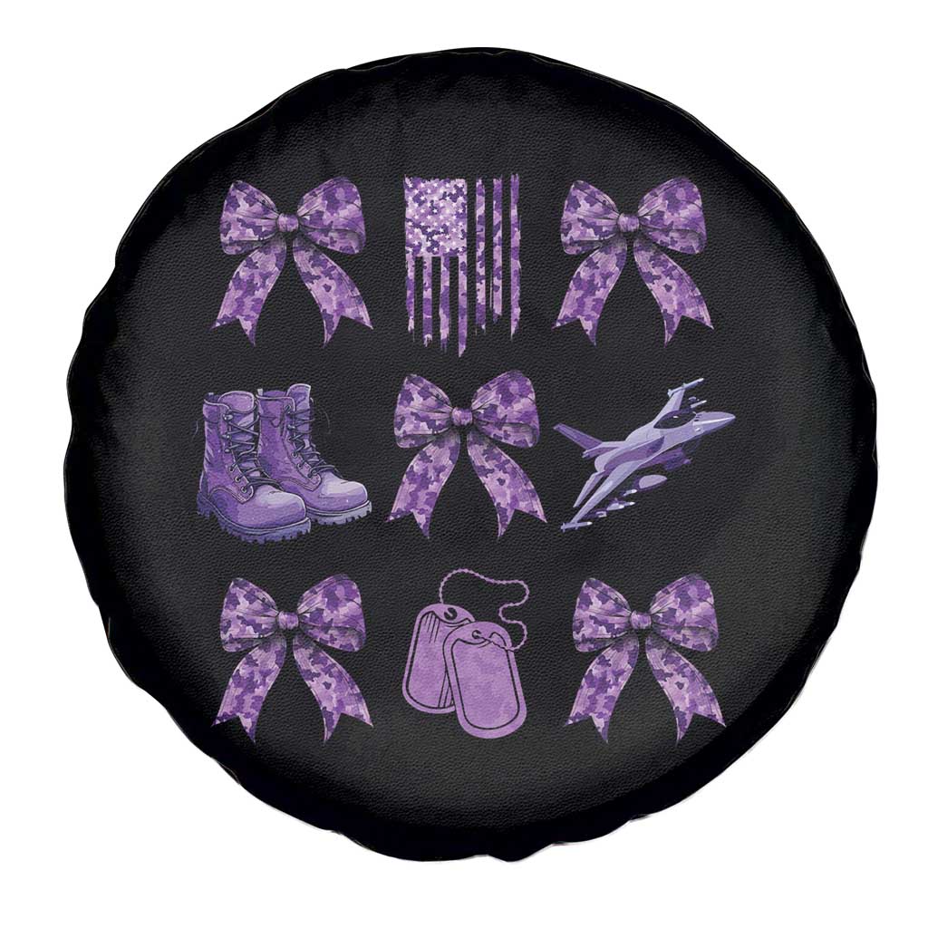 Military Kid Month Camo Coquette Bow Spare Tire Cover