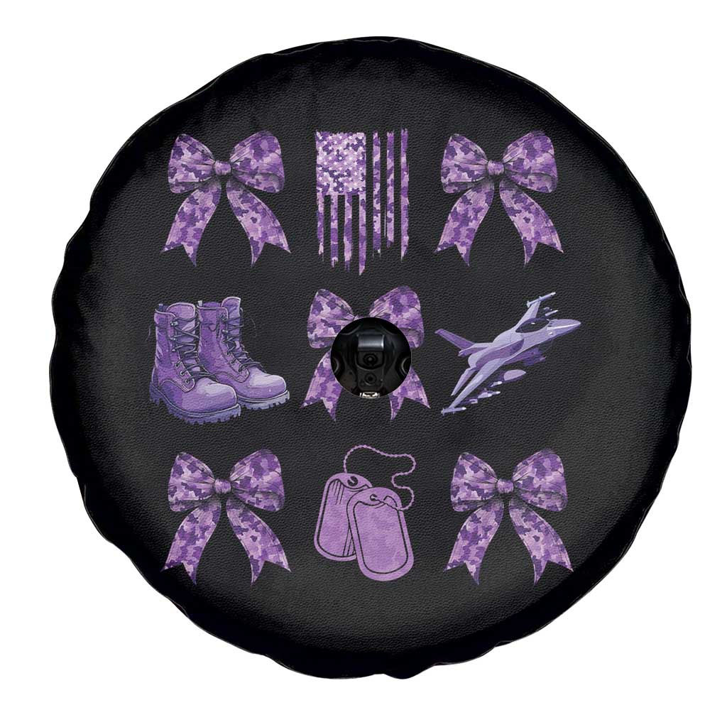 Military Kid Month Camo Coquette Bow Spare Tire Cover