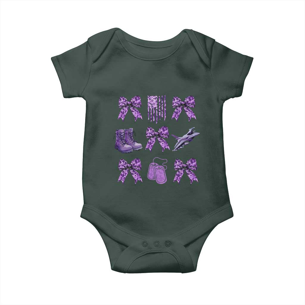 Military Kid Month Camo Coquette Bow Baby Onesie