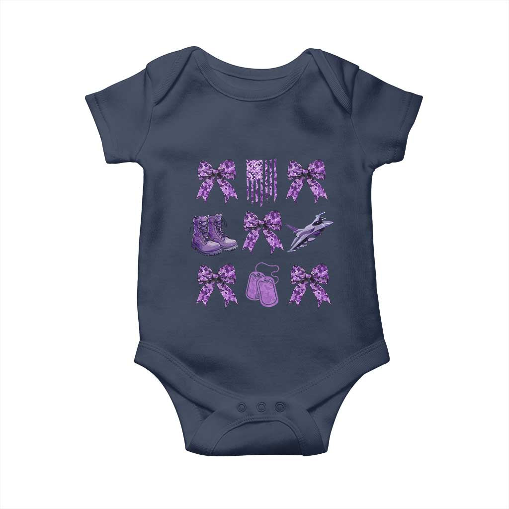 Military Kid Month Camo Coquette Bow Baby Onesie