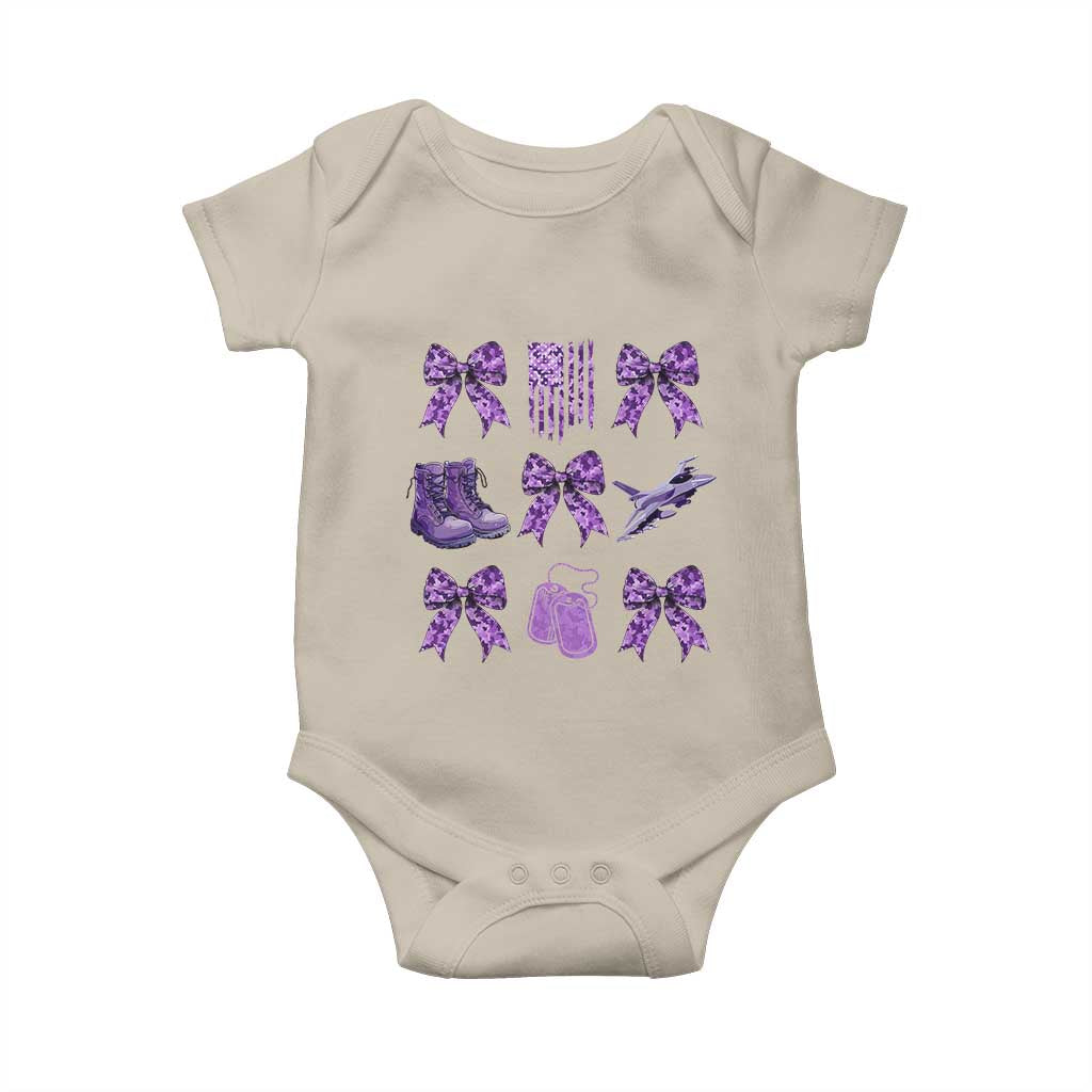 Military Kid Month Camo Coquette Bow Baby Onesie