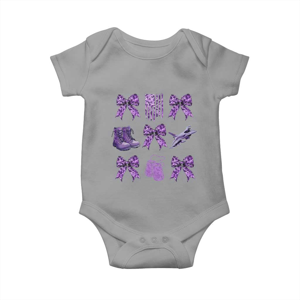 Military Kid Month Camo Coquette Bow Baby Onesie