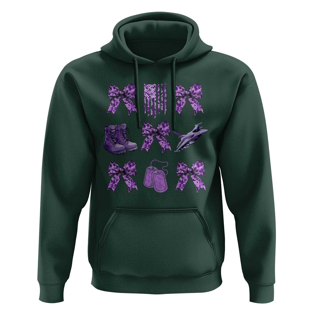 Military Kid Month Camo Coquette Bow Hoodie