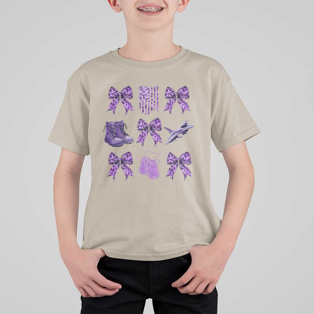 Military Kid Month Camo Coquette Bow T Shirt For Kid