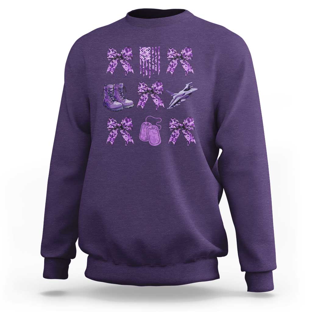 Military Kid Month Camo Coquette Bow Sweatshirt
