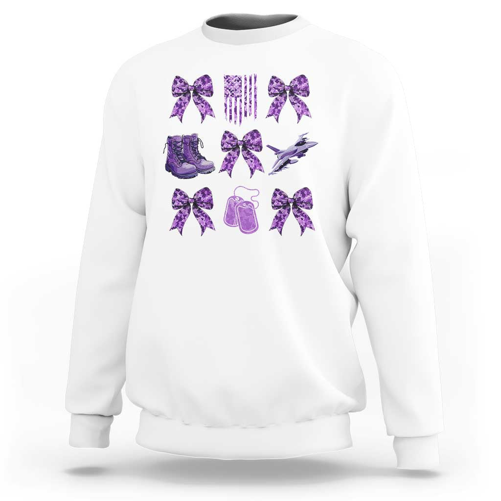 Military Kid Month Camo Coquette Bow Sweatshirt