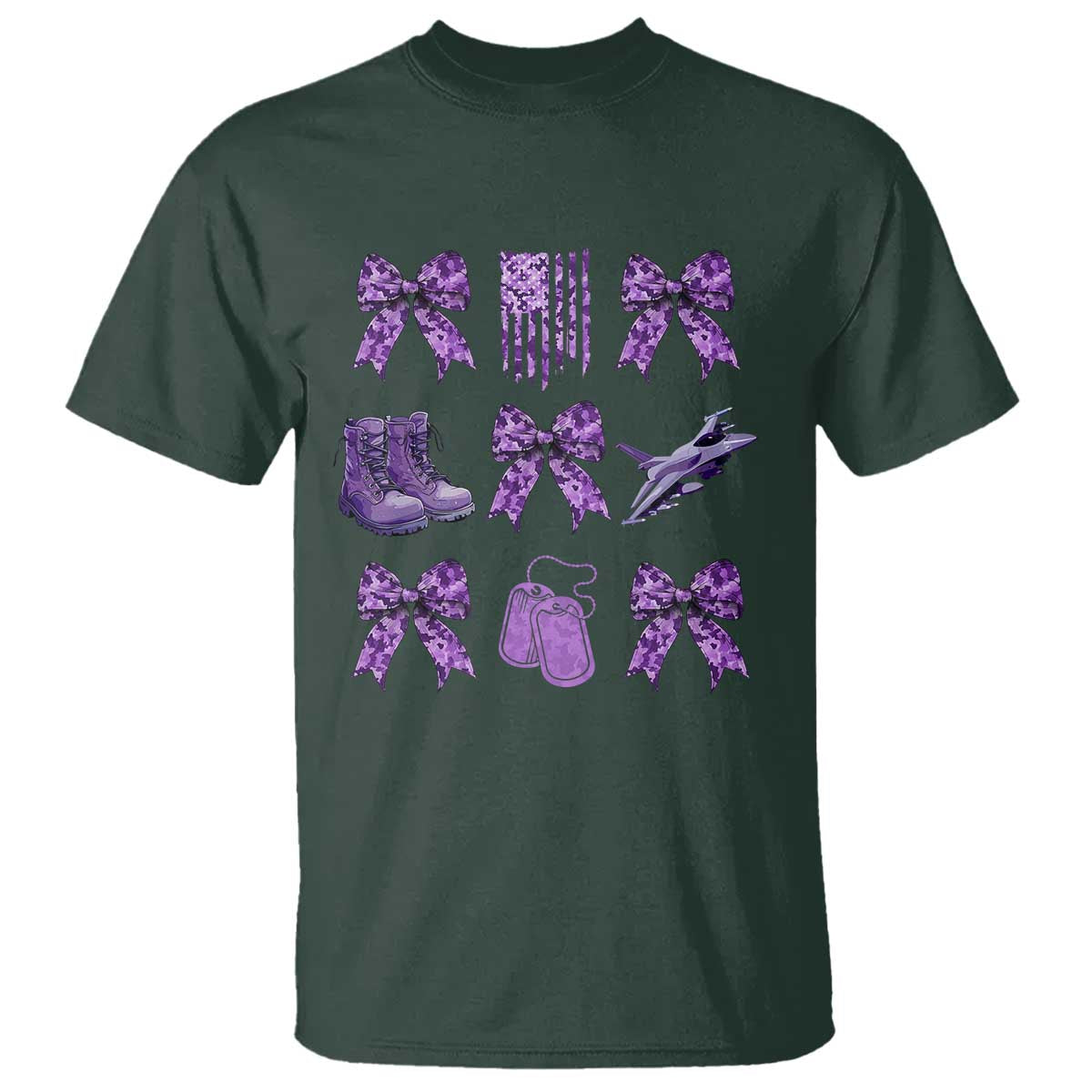 Military Kid Month Camo Coquette Bow T Shirt
