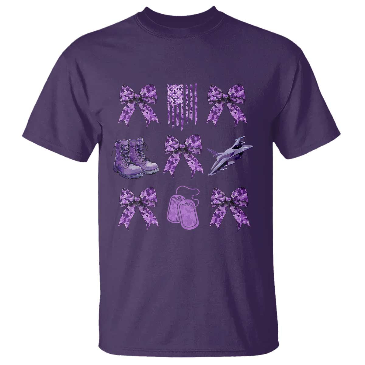Military Kid Month Camo Coquette Bow T Shirt
