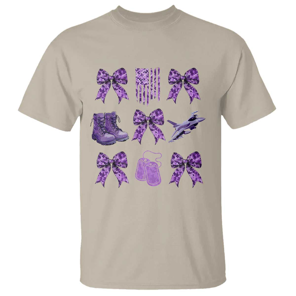 Military Kid Month Camo Coquette Bow T Shirt