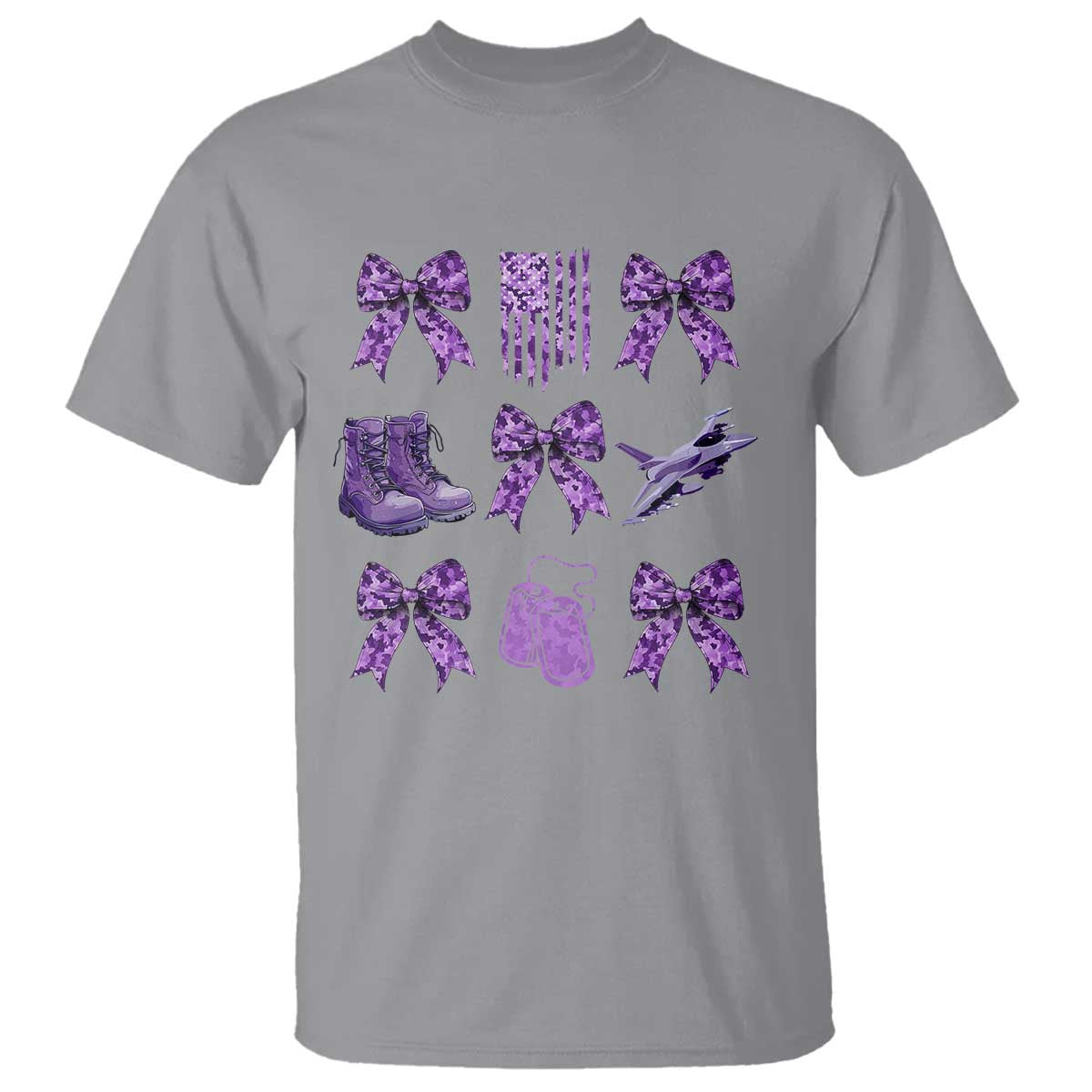 Military Kid Month Camo Coquette Bow T Shirt