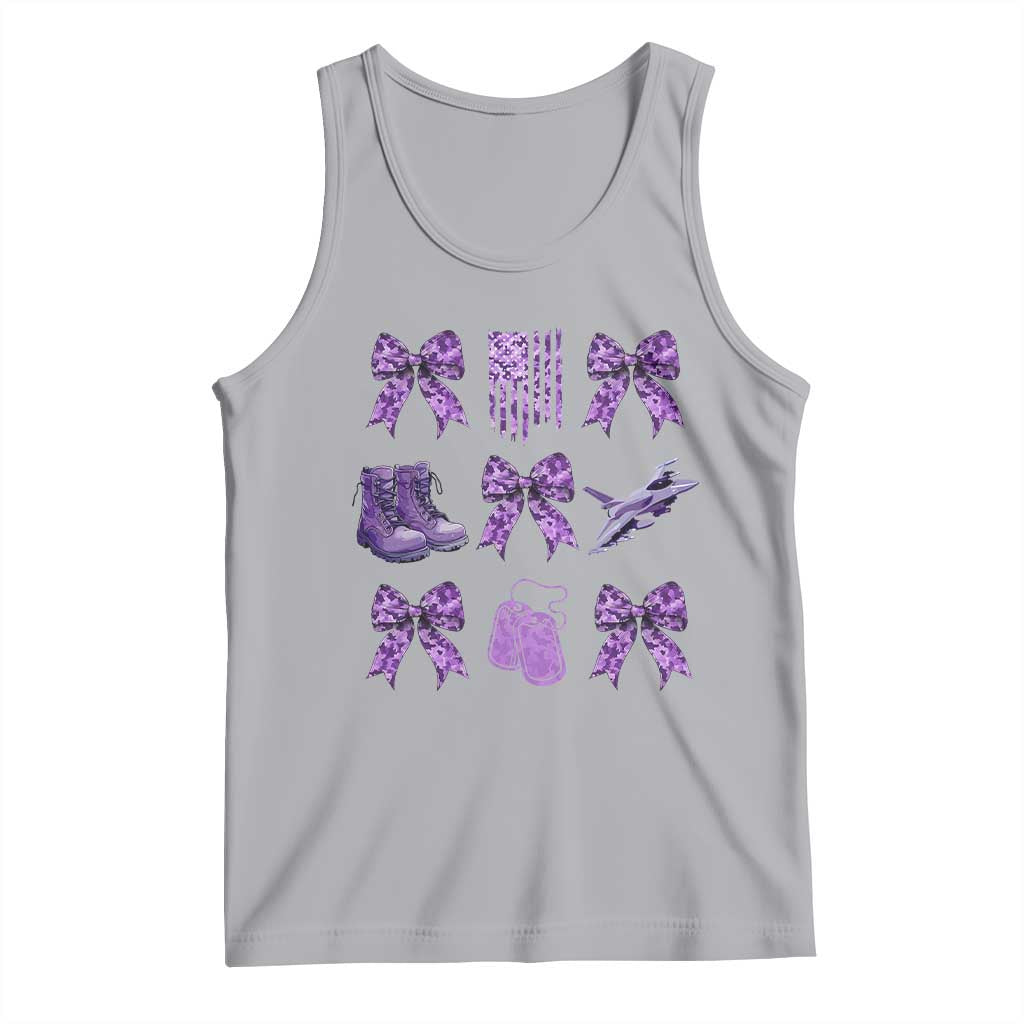 Military Kid Month Camo Coquette Bow Tank Top