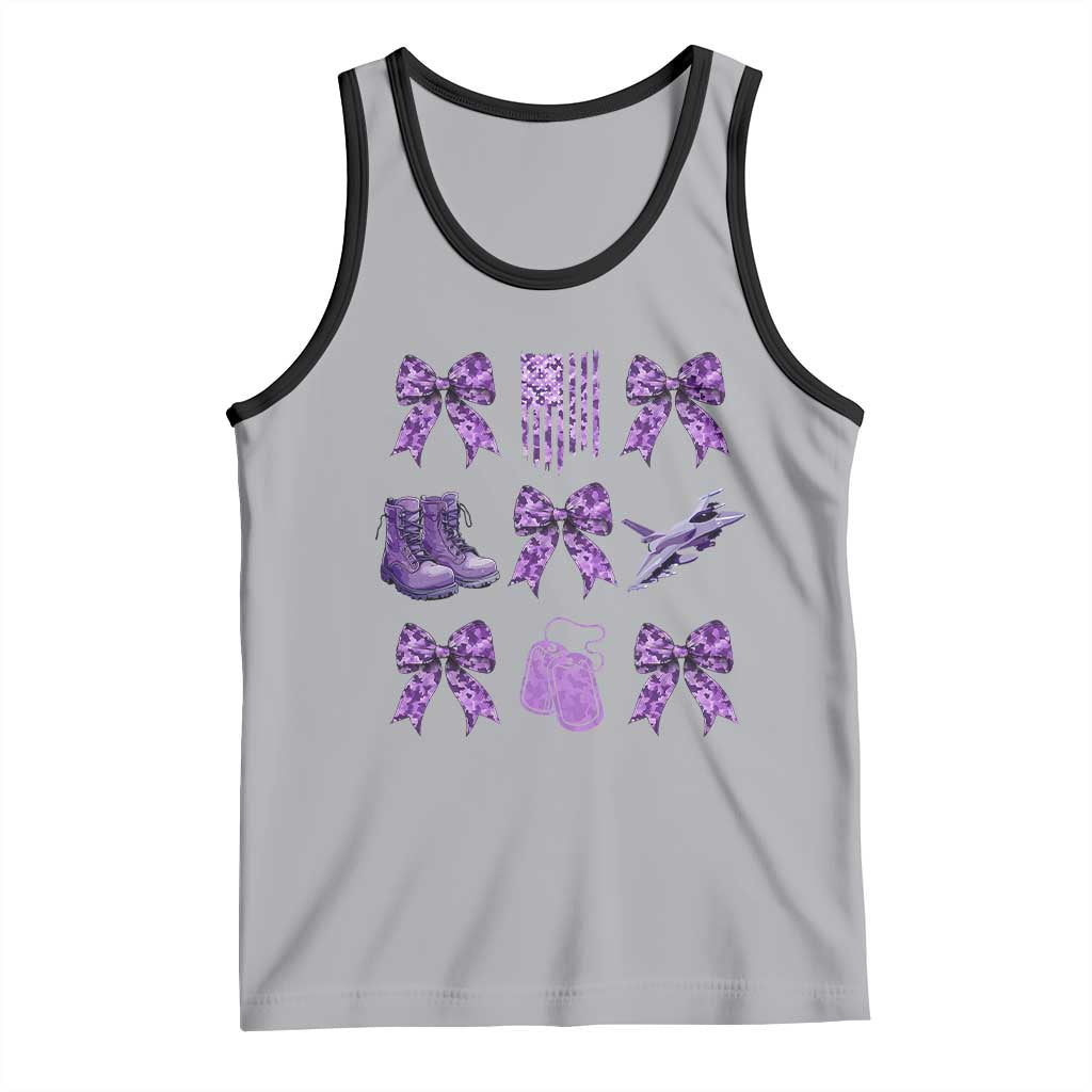 Military Kid Month Camo Coquette Bow Tank Top