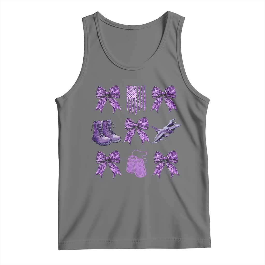 Military Kid Month Camo Coquette Bow Tank Top