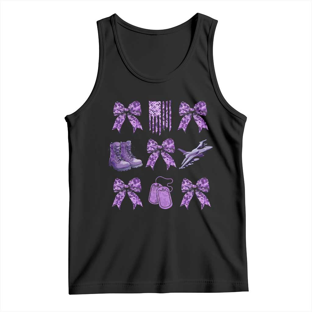 Military Kid Month Camo Coquette Bow Tank Top