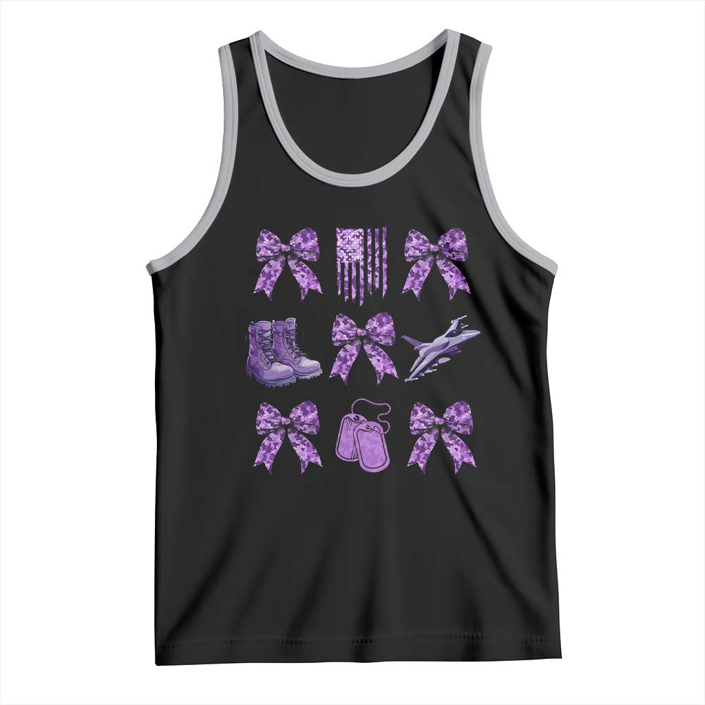 Military Kid Month Camo Coquette Bow Tank Top