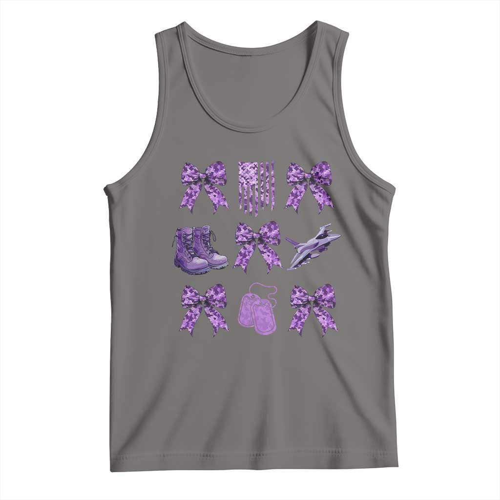 Military Kid Month Camo Coquette Bow Tank Top