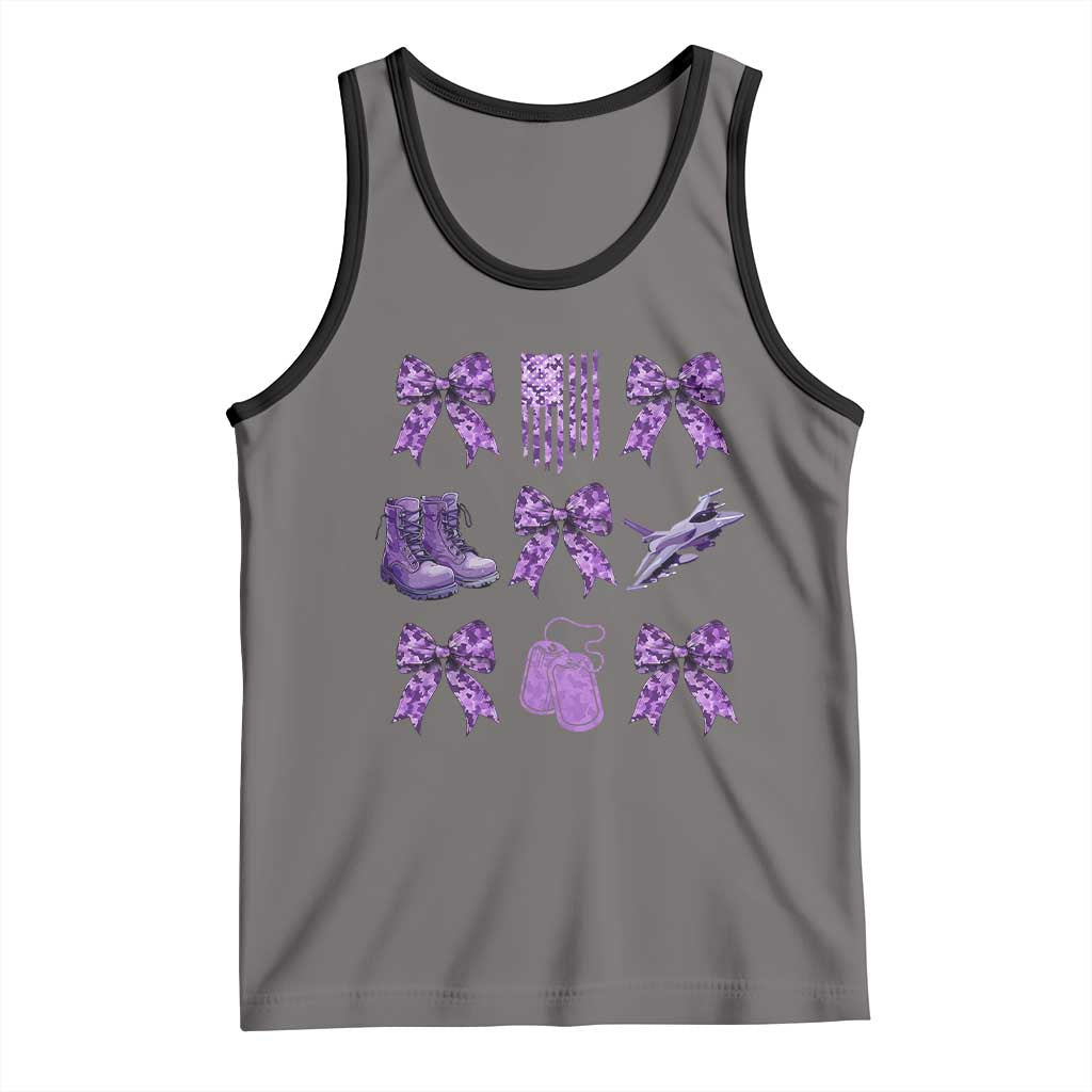 Military Kid Month Camo Coquette Bow Tank Top