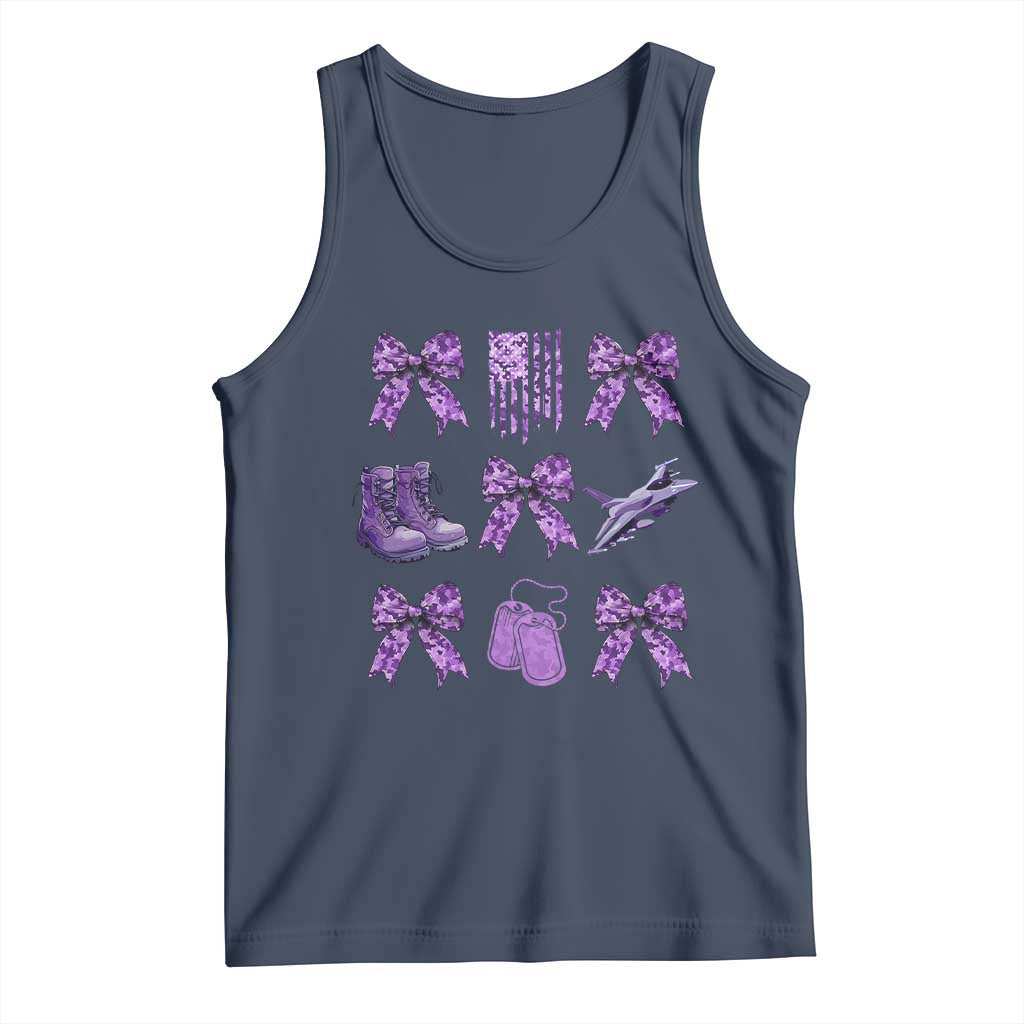 Military Kid Month Camo Coquette Bow Tank Top
