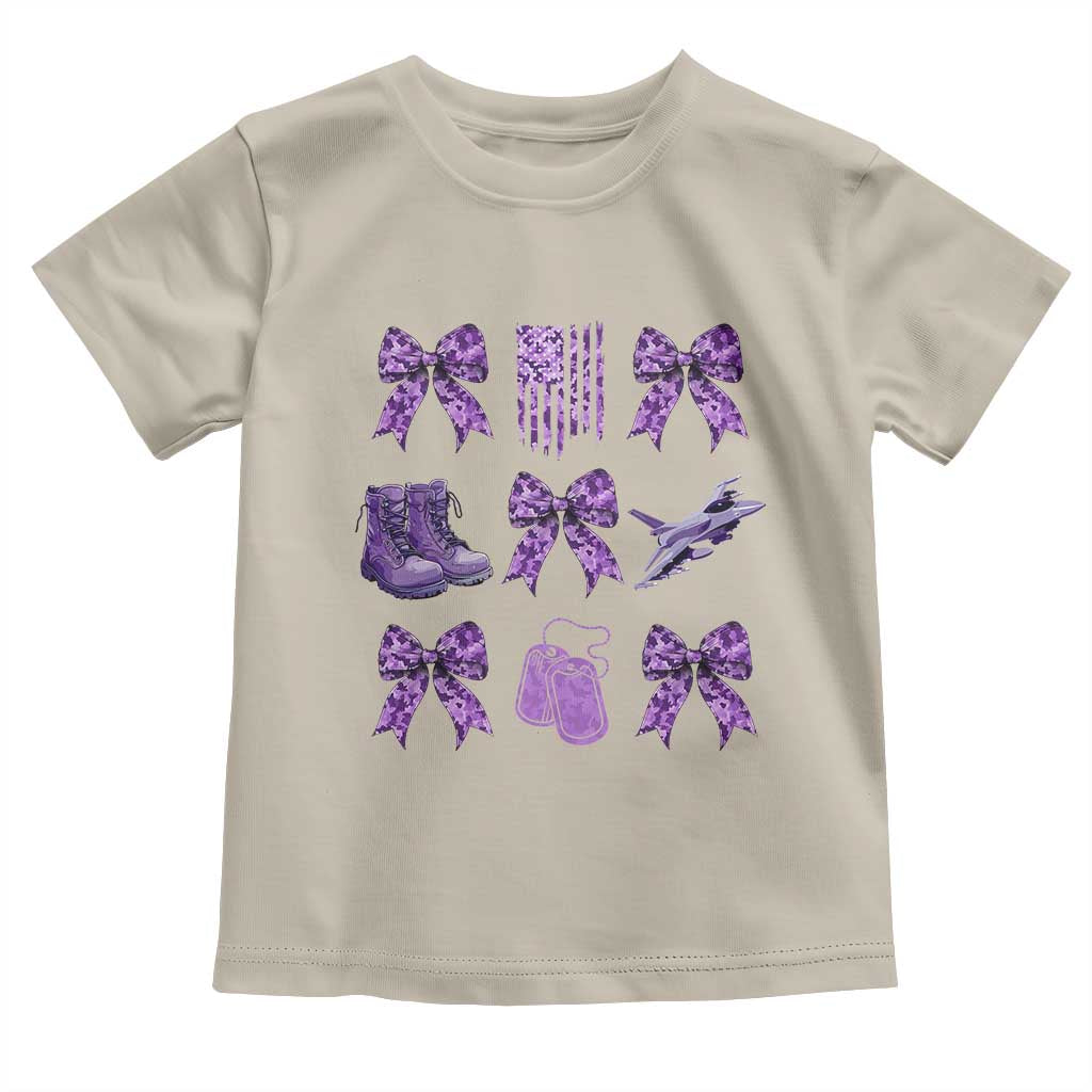 Military Kid Month Camo Coquette Bow Toddler T Shirt