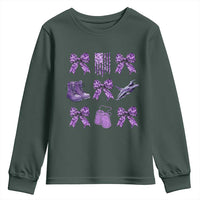 Military Kid Month Camo Coquette Bow Youth Sweatshirt
