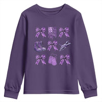 Military Kid Month Camo Coquette Bow Youth Sweatshirt