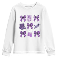 Military Kid Month Camo Coquette Bow Youth Sweatshirt